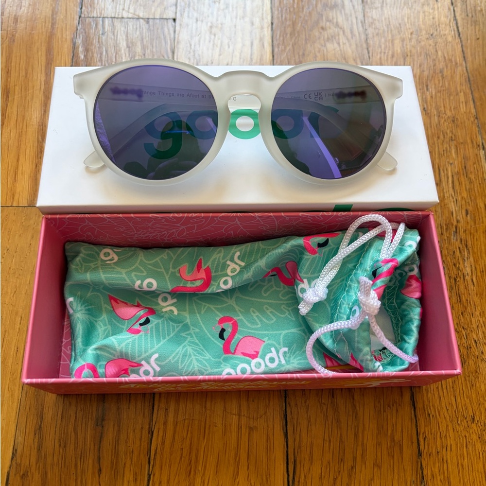 Goodr Clear Circle G Sunglasses with Purple Lenses - NWT